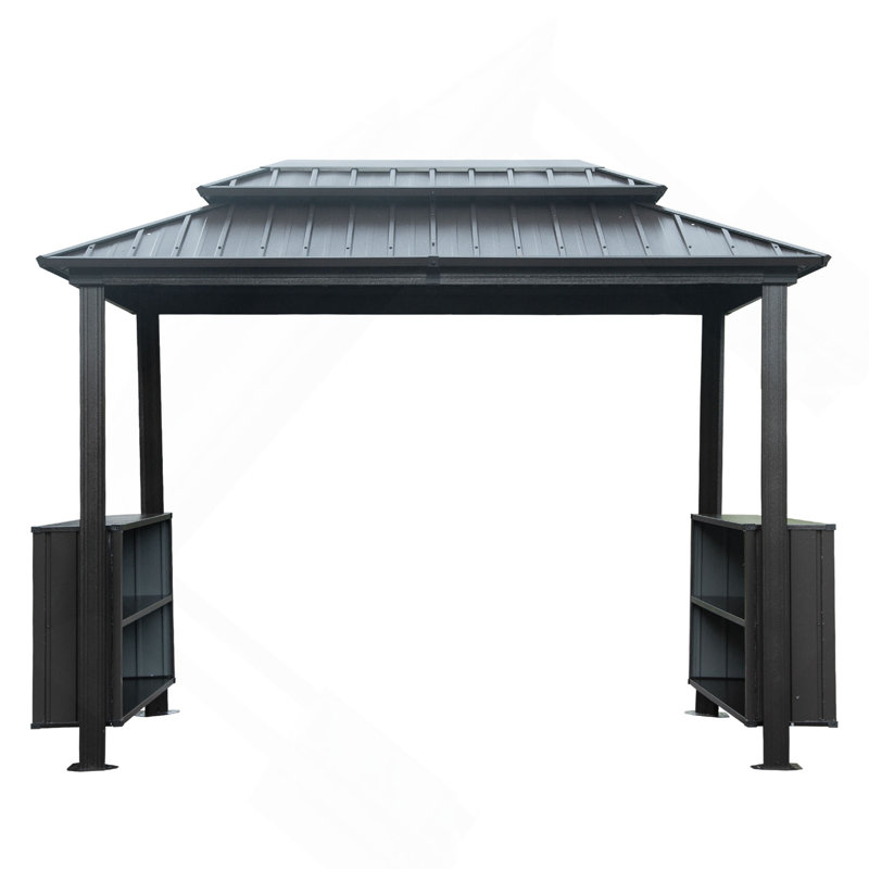 Pavillon de jardin à toit rigide 6X10ft, Gris