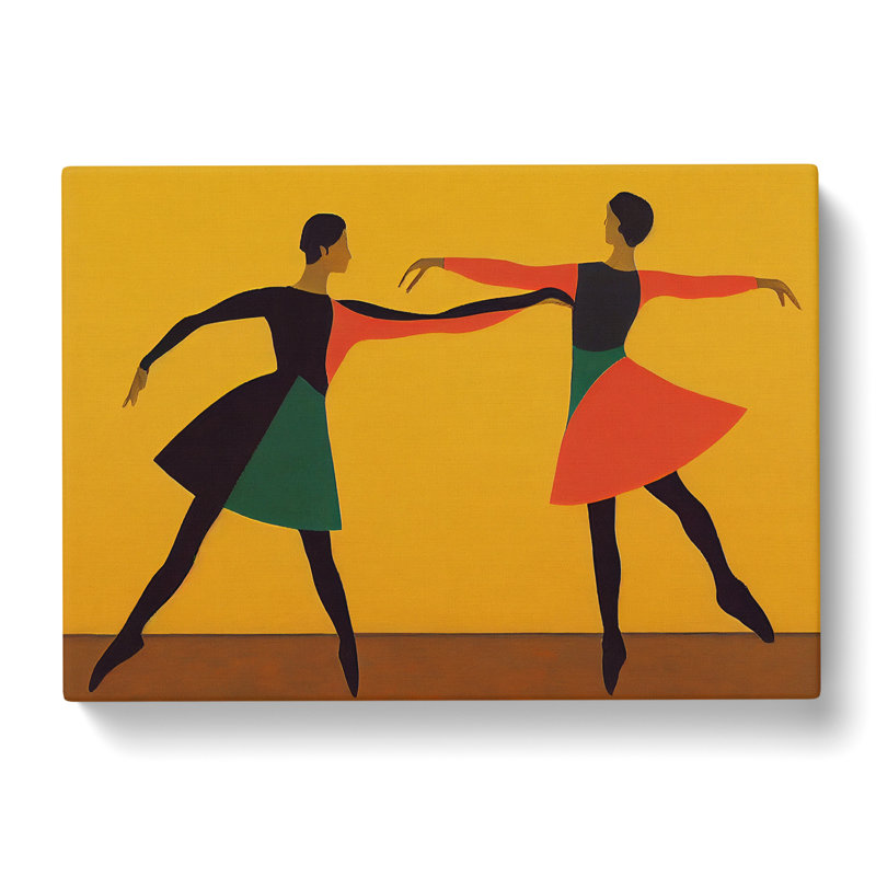 Two Ballerina Dancers - Wrapped Canvas Print, 50cm H x 76cm W x 3cm D
