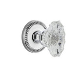 Grandeur Newport Rosette Privacy with Biarritz Crystal Door Knob