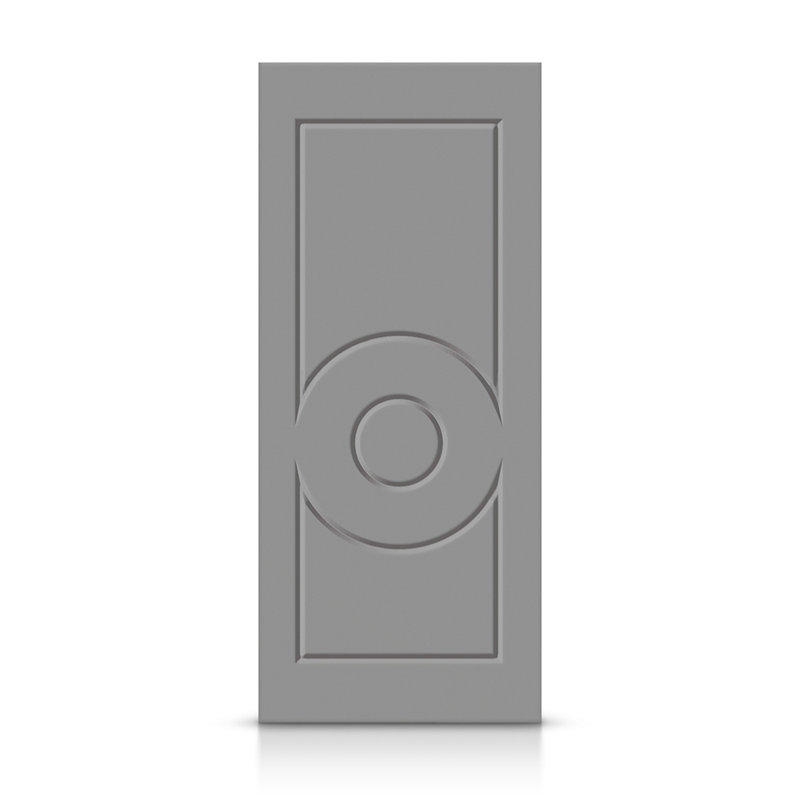 Porte standard à panneaux en bois massif, Gris clair, 42 po x 96 po
