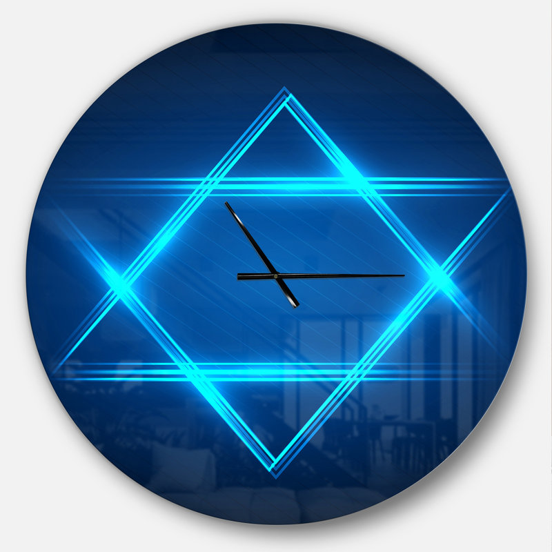 Horloge murale Neon Star of David, Surdimensionné