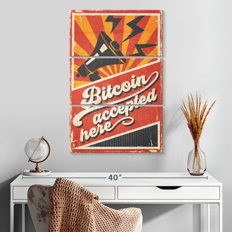 Tergel Bitcoin Accepted Here, 32" H x 20" W