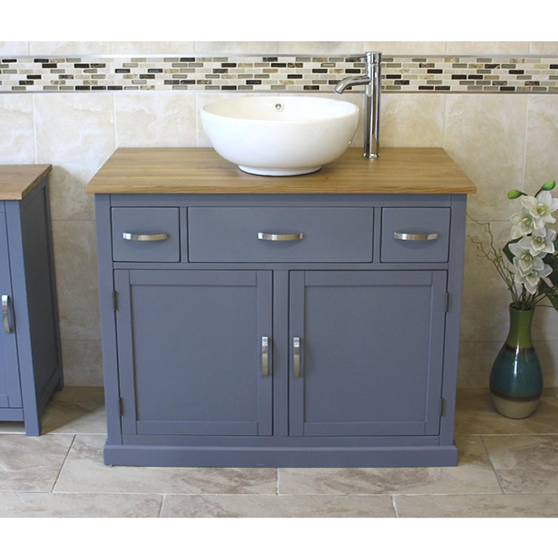 Zack 1000mm Single Bathroom Vanity with Vessel Ceramic Basin