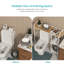 Organisateur de rangement à 3 niveaux Neshka, blanc avec tablette en bambou