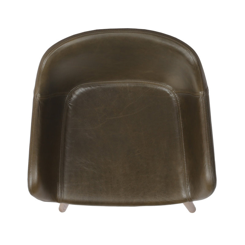 Hannah Swivel Stool, Counter Stool (26.5" Seat Height), Dulane Moss/Genuine Leather, Amber Ash