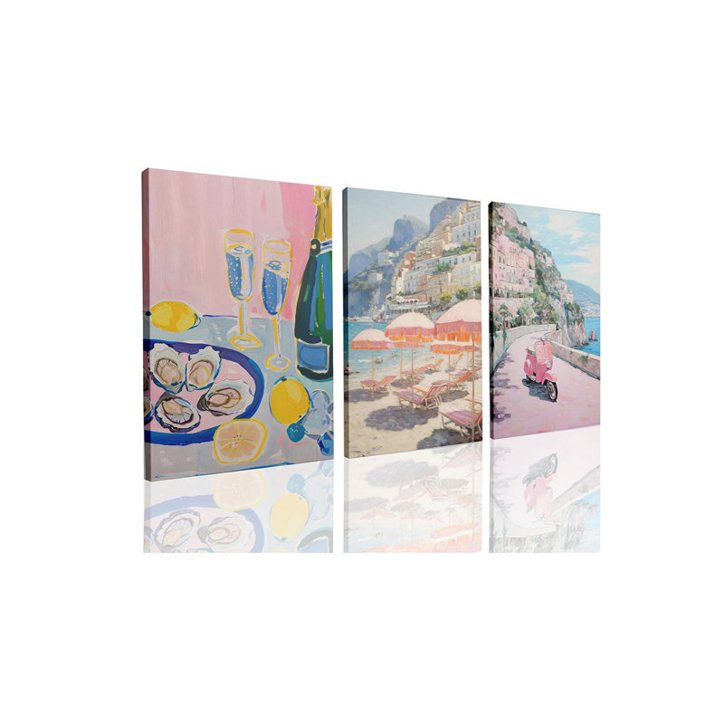 3 Piece Wrapped Canvas Print, 40 cm H x 30 cm W