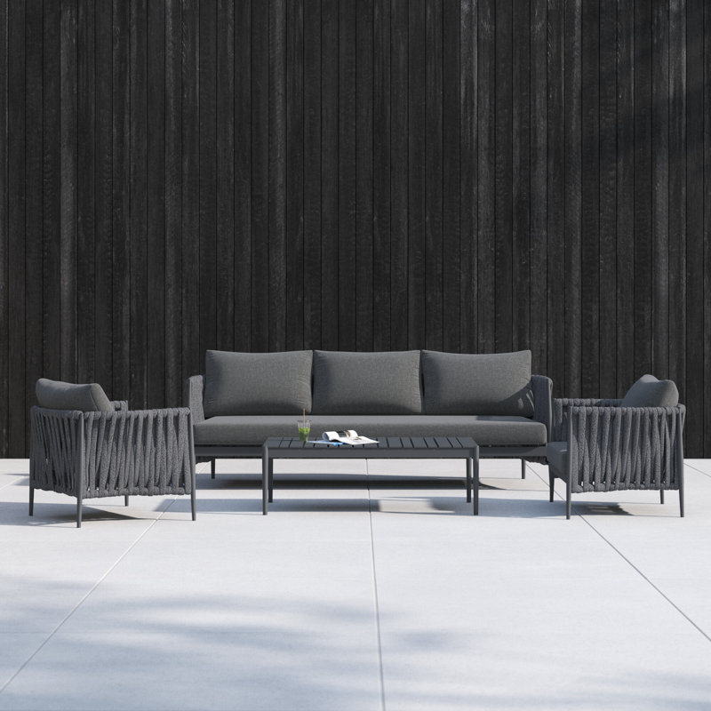 Zeke 4-Piece Deep Seating Set, Gray