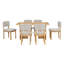 Table de salle à manger en bois pour 6 personnes avec 6 chaises rembourrées, table de salle à manger rectangulaire de 60 po avec pieds découpés pour la salle à manger, la cuisine et le salon-24705515