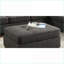 Ottoman, 36x26x20 Cocktail Navy Blue Tufted Dorris Fabric | Walnut Brown Legs | Solid Wood-1462889792