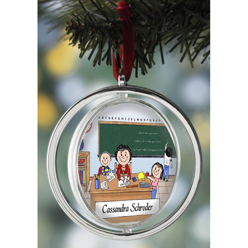 Ornement de Noël personnalisable pour enseignant, Yes