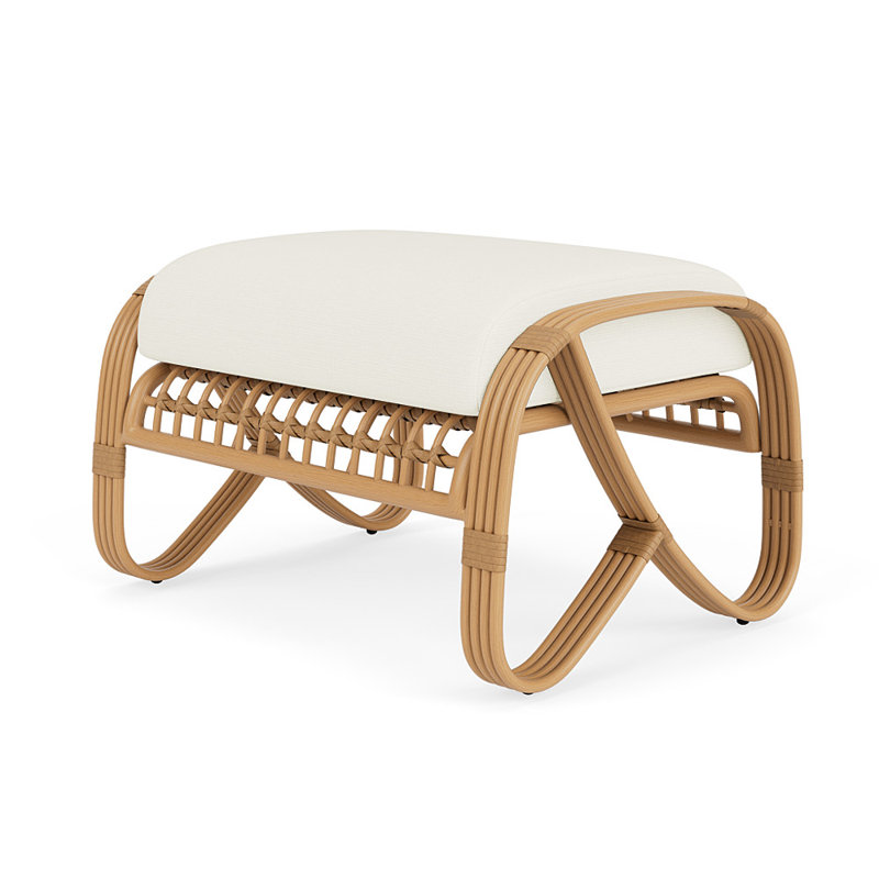 Riviera Outdoor Ottoman, Sailcloth Salt
