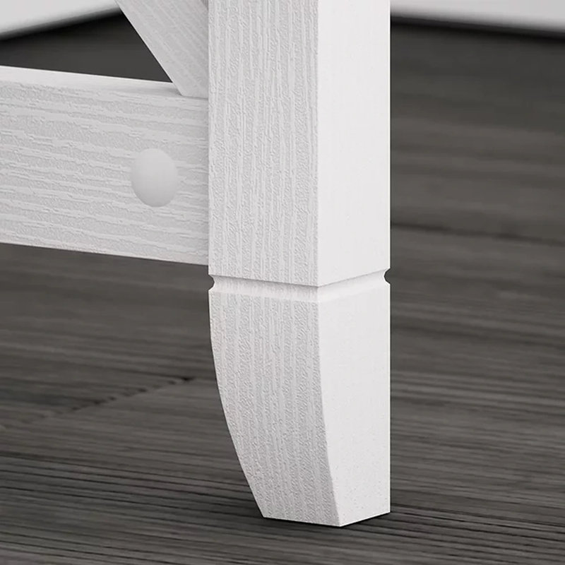Ovia 60W L Shaped Desk, Pure White Oak