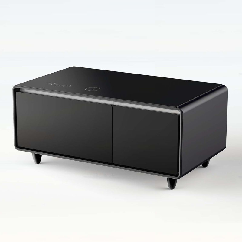 Table basse Modern Smart avec réfrigérateur intégré, H 18,23 po x L 41,54 po x l 23,03 po, Noir
