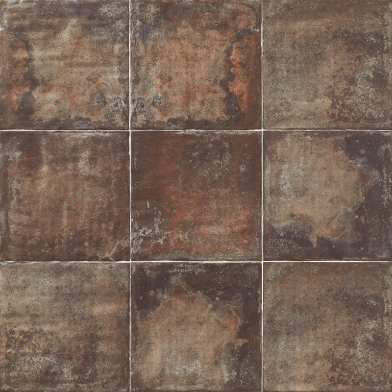 Carreau de céramique pour mur et plancher 8 "x 8" Bond Tile, Brun / brun foncé