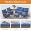 Repose-pieds d'extérieur en osier avec coussin Sunbrella® Demarrius-759686291