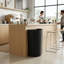 Poubelle demi-ronde en plastique 21 gallons noire avec design peu encombrant-130104502