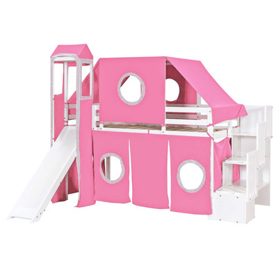 Lit mezzanine avec tente et tour