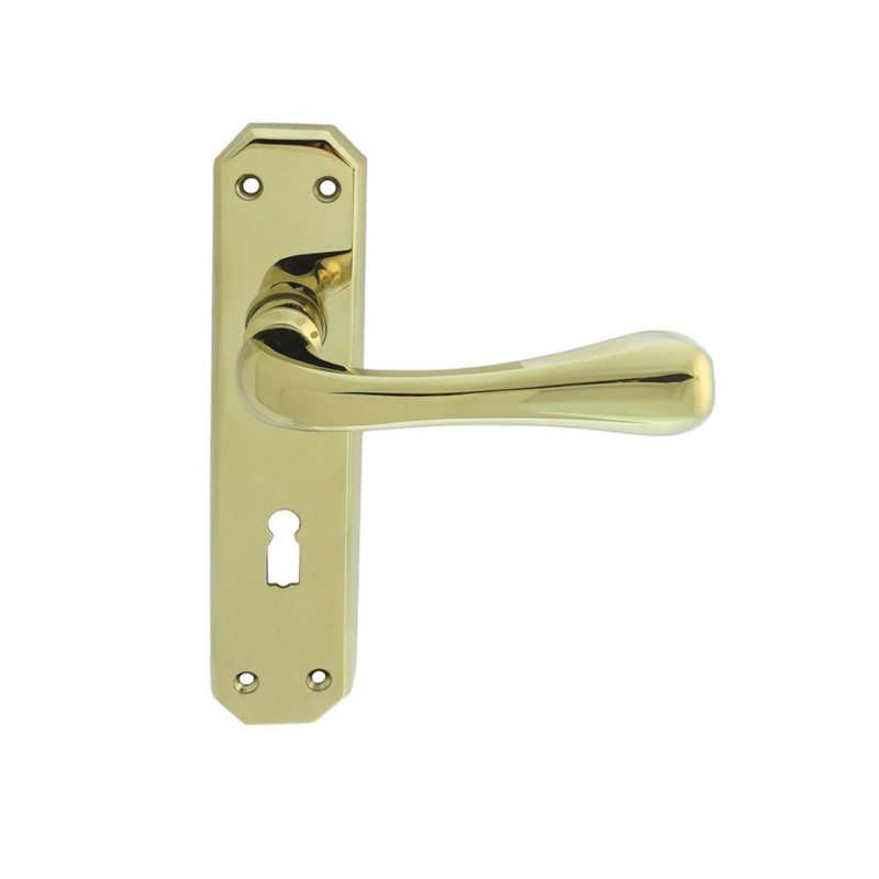 Eden Lock Door Handle, Gold