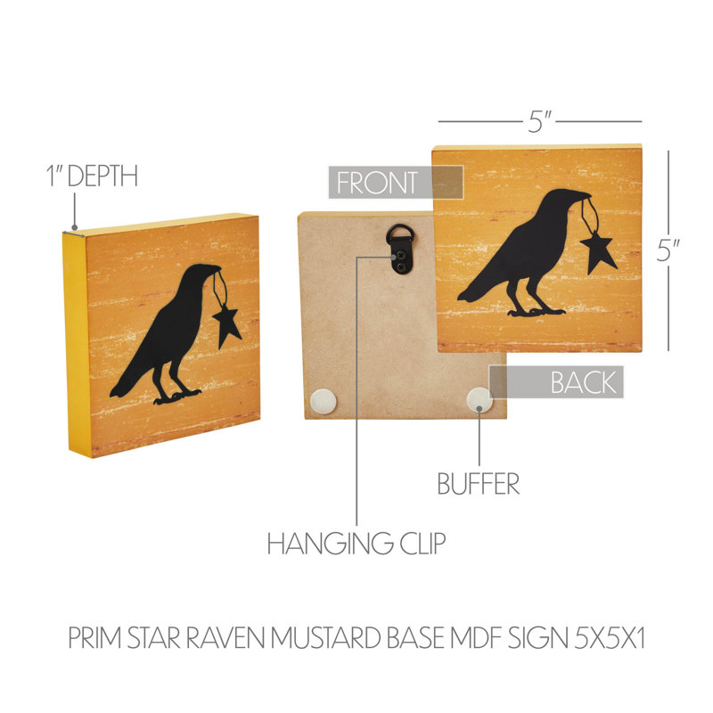 Panneau en MDF Prim Star Raven moutarde 5 x 5
