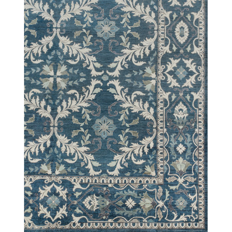 Proprietary Patterns Hand Woven Wool Area Rug, Rectangle  6' x 9'