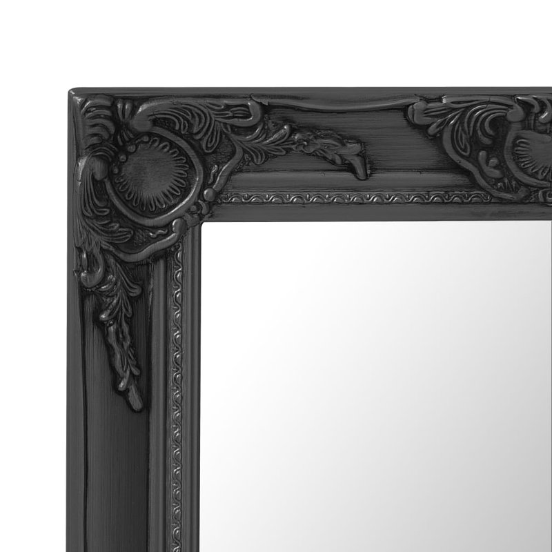 Ginsberg Wood Square Wall Mirror, 50cm H x 40cm W, Black