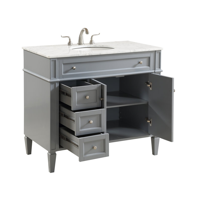 Meuble-lavabo simple 40 po Rivers, Gris