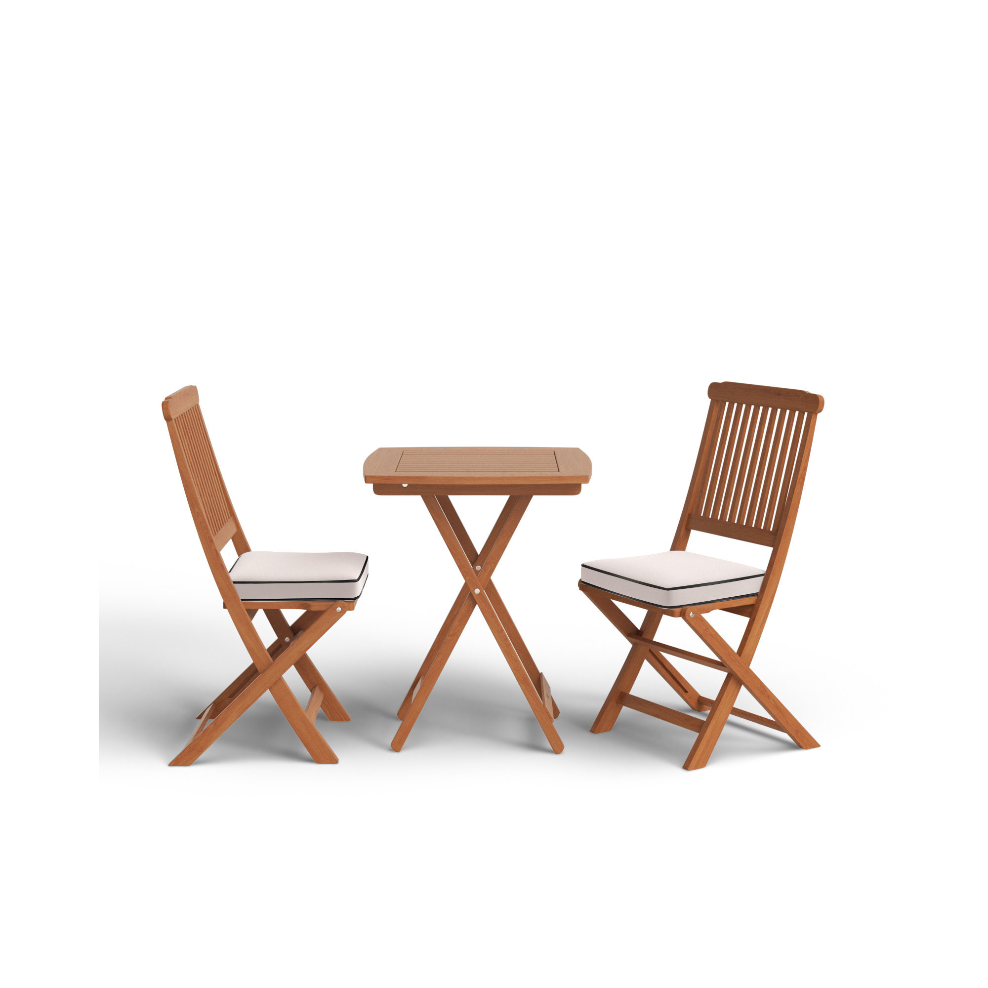 Fleur Square 2 - Person Bistro Set with Cushions, Beige