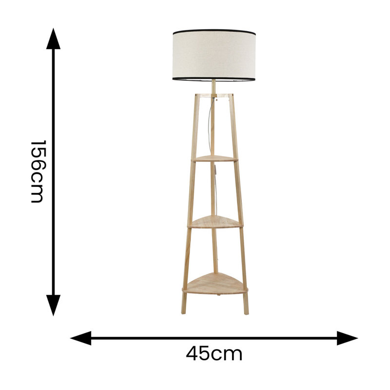 HIRU With EVA 156 Floor Lamp, Natural, Yes, Natural/Black