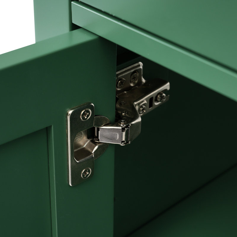 Meuble-lavabo de 30 pouces avec lavabo en céramique et beaucoup de rangement, Vert
