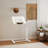White Mdf & Metal H-shaped Height Adjustable Mobile Computer Desk