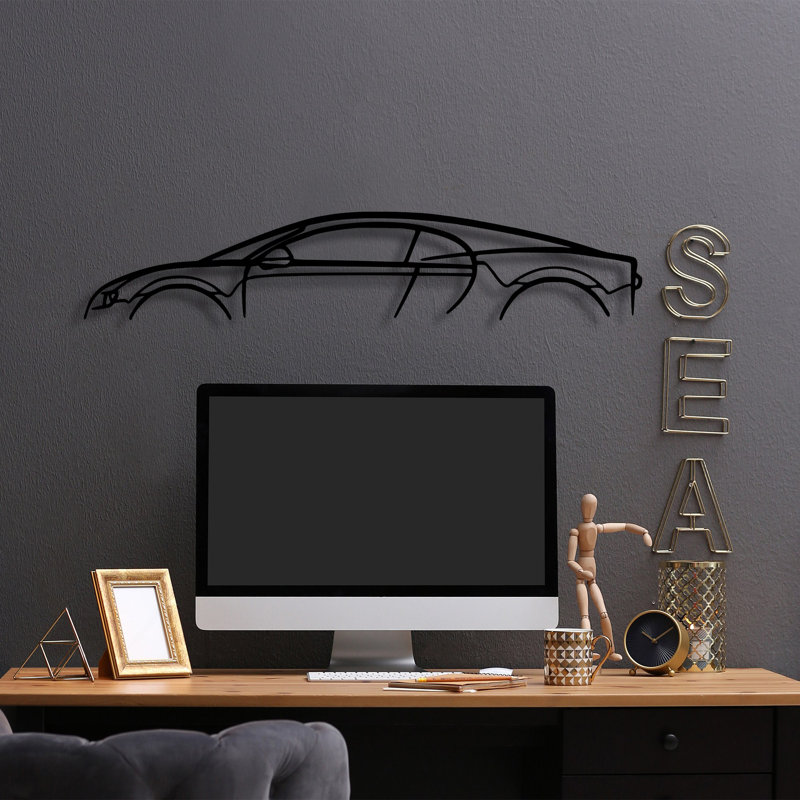Decorative Metal Wall Accessory, Black Finish, 27.6 x 5.1 inches | 100% Metal Construction, Thickness: 0.06 inches | Easy Wall Mount Design for Home Decor, Stylish and Durable Wall Art Accent