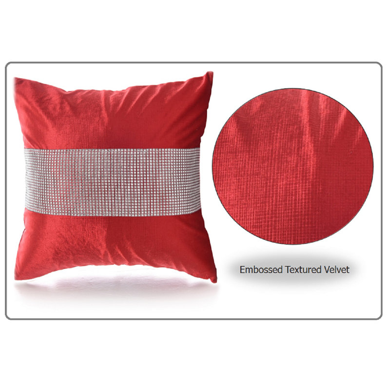 Adith Square Cushion Cover, Red, 55cm H x 55cm W x 4cm D