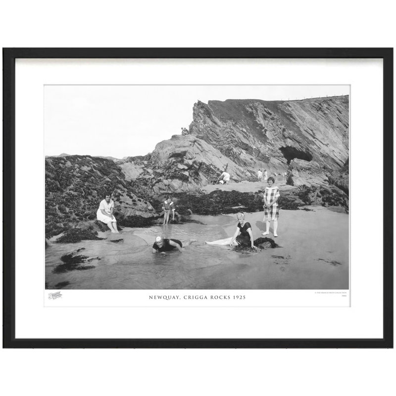 Newquay, Crigga Rocks 1925 1 Piece Single Picture Frame Wall Art, 40cm H x 50cm W x 2.3cm D