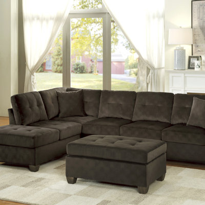 Repose-pieds capitonné en microfibre pour salon moderne