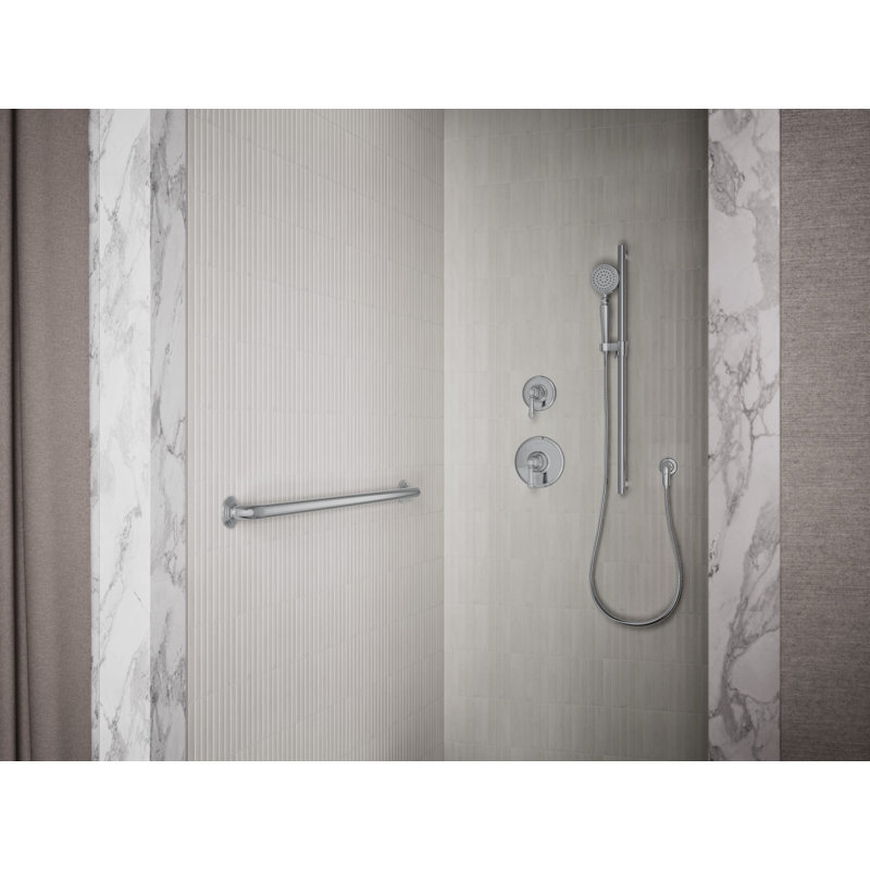 Traditional Grab Bar, Polished Stainless, 42"W