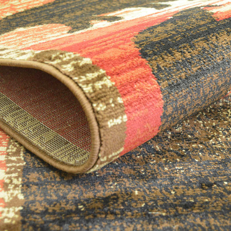Tapis brun Holl Southwestern, Rectangle 2 pi 3 po x 3 pi 3 po