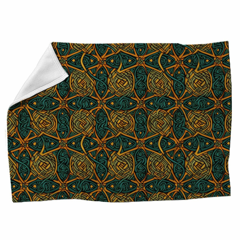 Celtic Styles Brown Machine Printed Throw Blanket, 51" W x 60" L