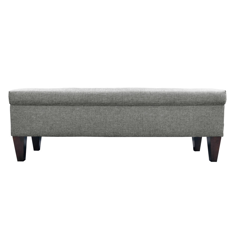 Banc de rangement rembourré Juliana, Gris