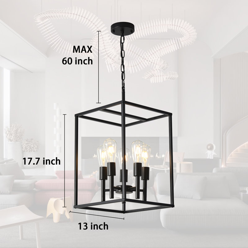 Lustre géométrique à 5 lumières