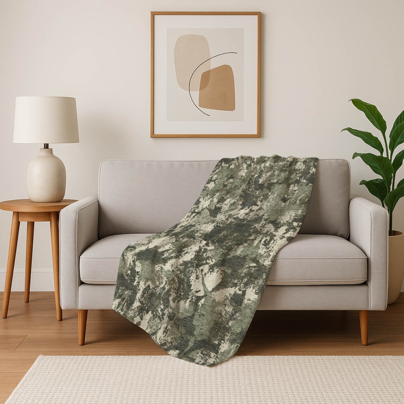 Jeté floral Sherpa ASB885 Addison, Olive