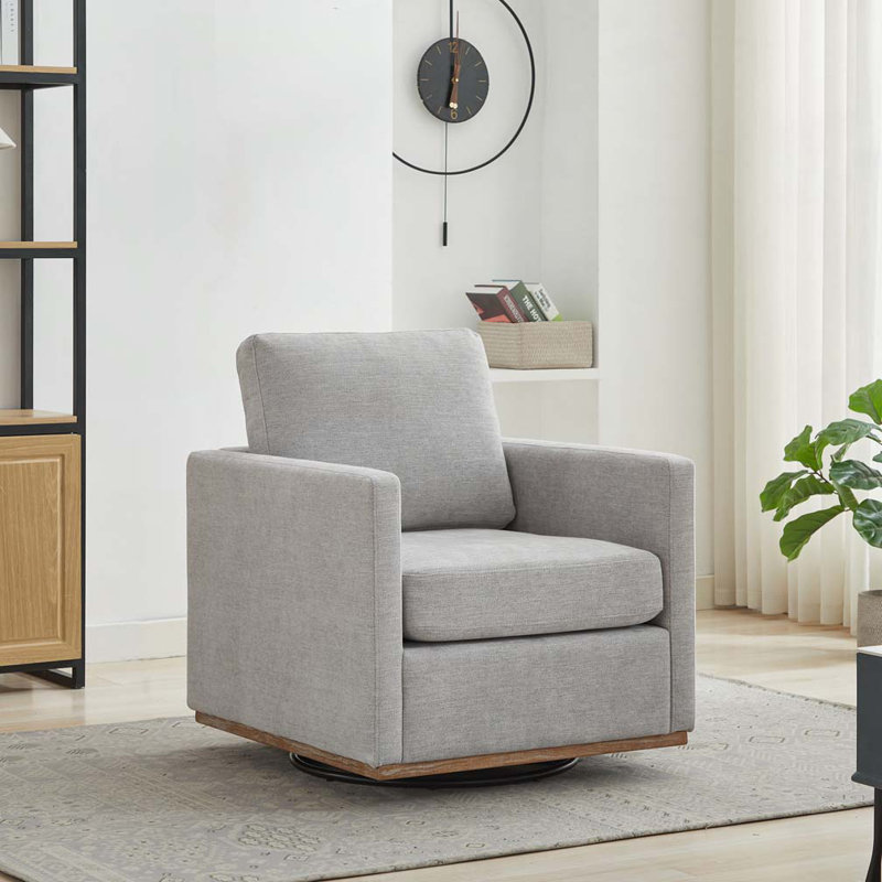 Fauteuil d'appoint pivotant carré l 30,7 po, Gris clair