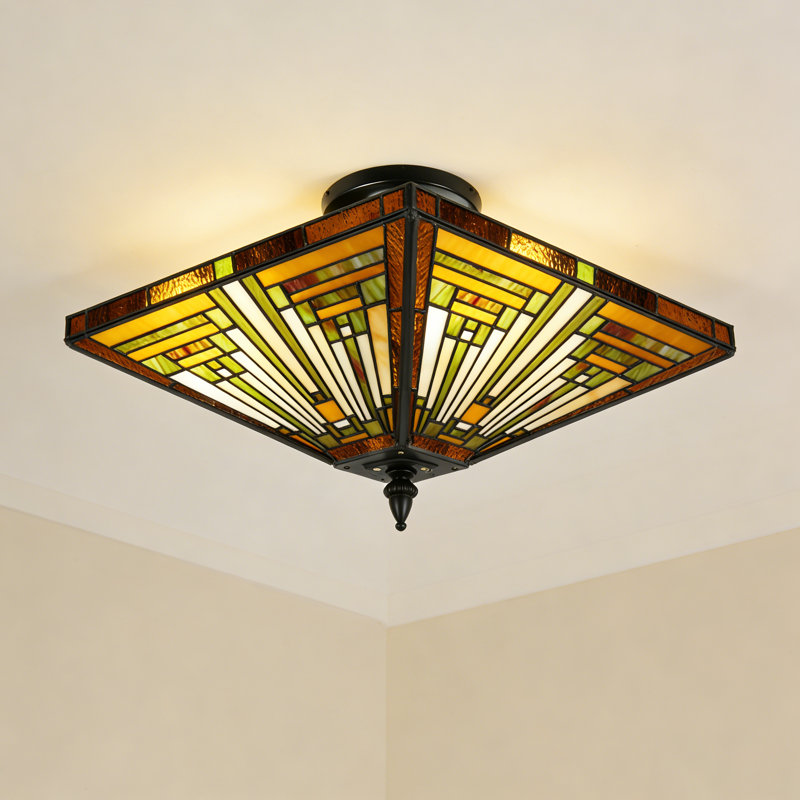 13.8" 2-light Semi Flush Mount Ceiling Light
