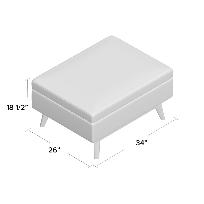 Ebony Tweed Upholstered Lift-Top Storage Ottoman