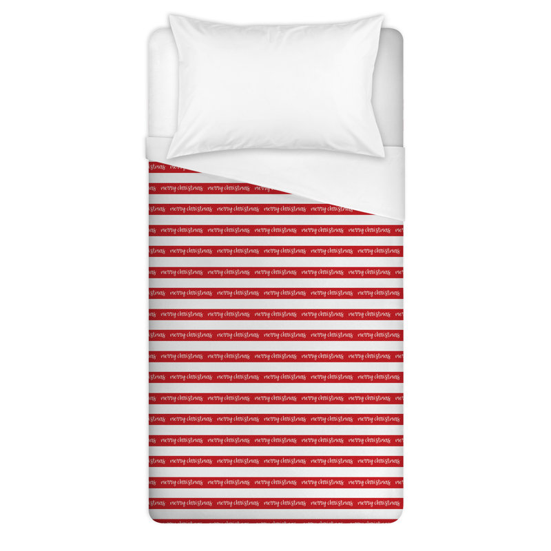  Housse de couette Merry Christmas Stripes, Simple