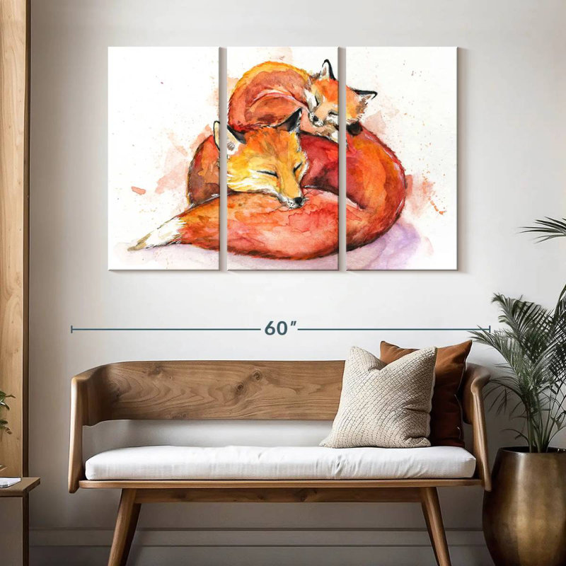 Brampt Foucault's Foxes, 32" H x 50" W
