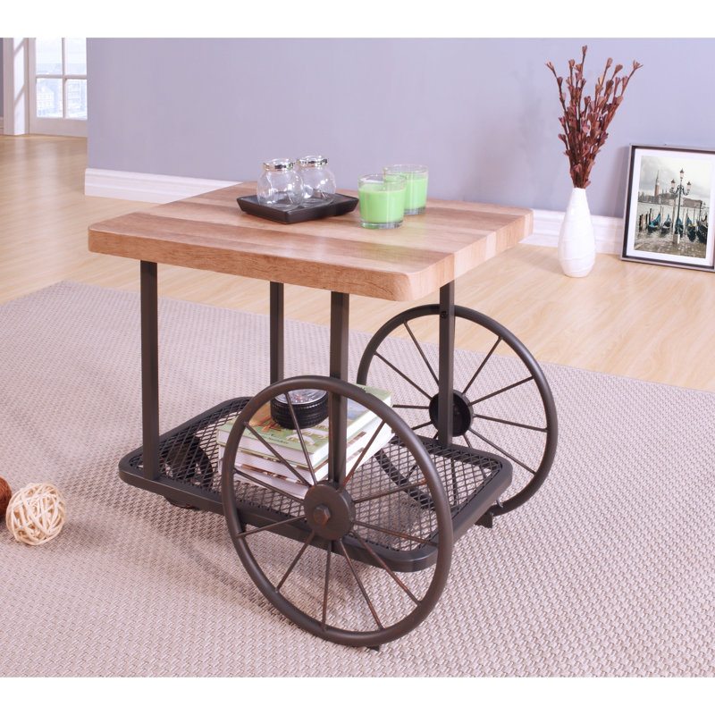 Table de bout rectangulaire Industrial Oak