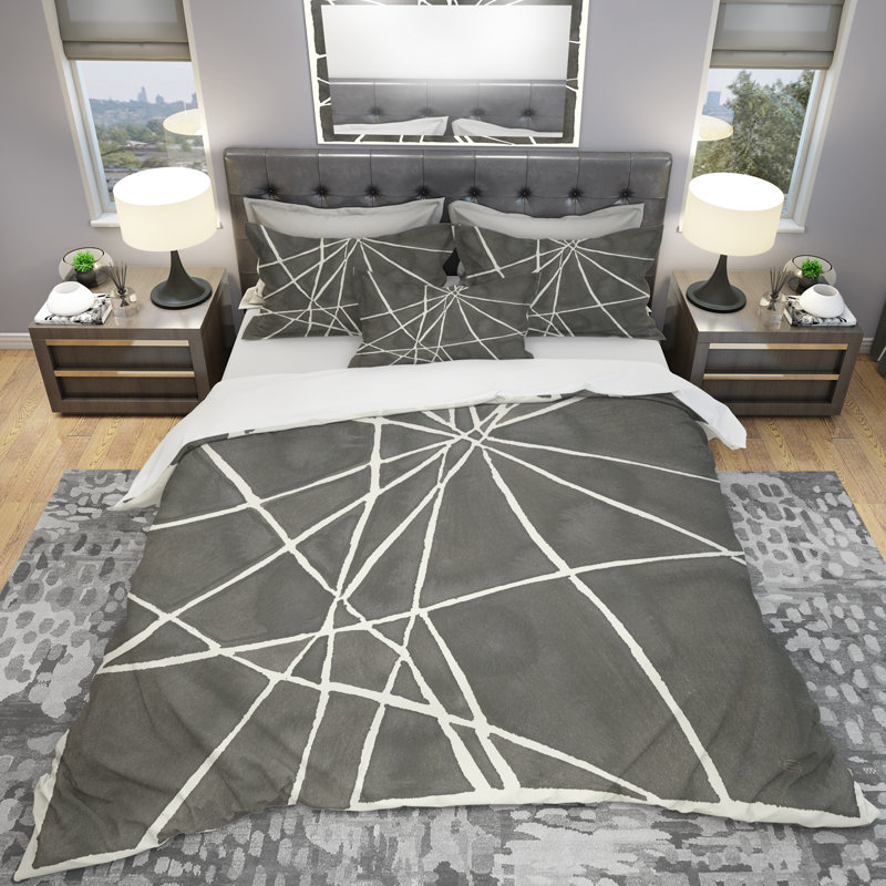 Minimaliste graphique II - ensemble de housse de couette transitionnel - microfibre de polyester