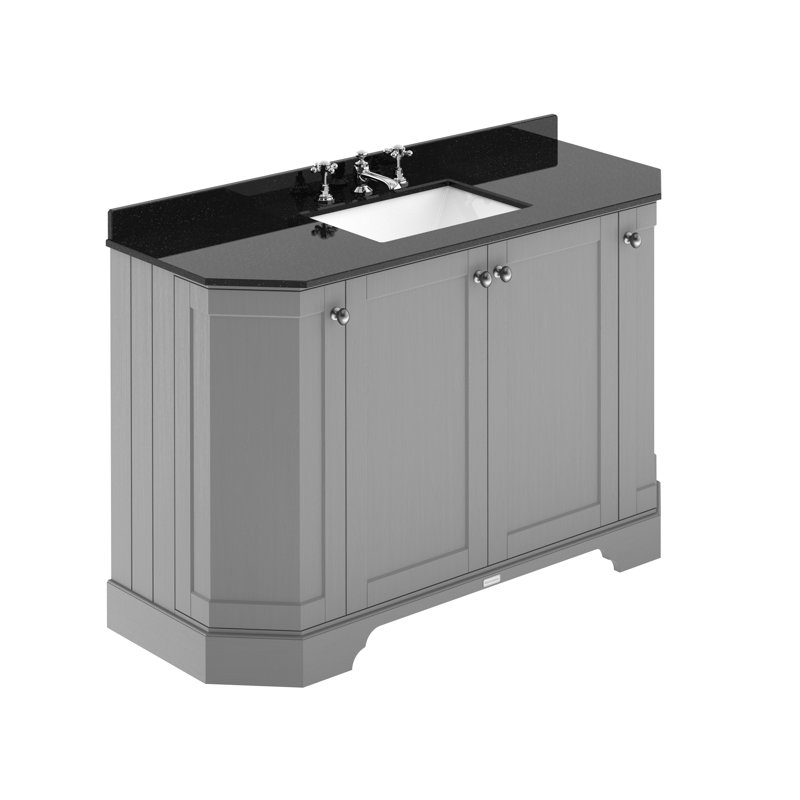 Old London 1200mm Free-standing Single Vanity, Black, Storm Grey