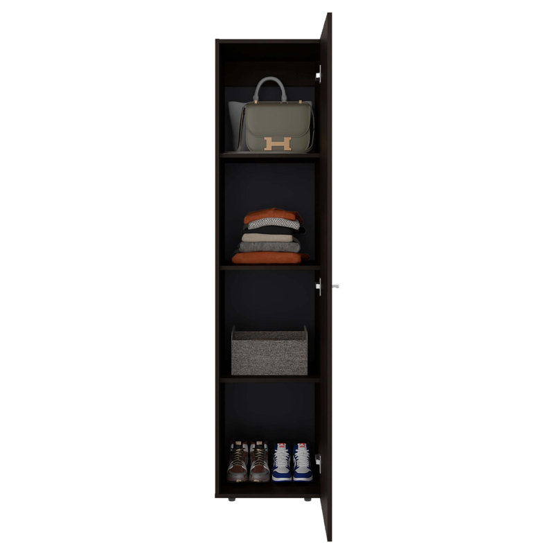Stained Walnut 4 Shelves Storage Cabinet, Walnut
