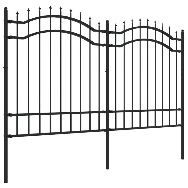 Meyerwood Black Metal Fence Panels Included, 64.96cm H x 94.09cm W